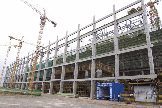 主廠房A列施工現(xiàn)場